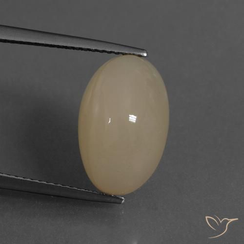 8.02ct 자연스러운 연한 갈색 월장석, 타원형, 투명한