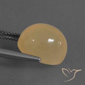 8.64캐럿 천연 라이트 피치 골든 문스톤, 타원형 컷, 13×10.1 mm, 투명한
