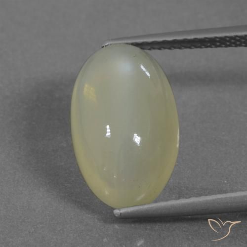 5.56ct 자연스러운 미디엄 옐로우 월장석, 타원형, 투명한