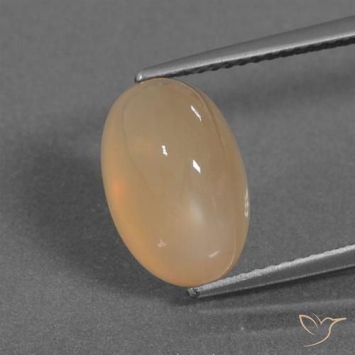 5.30ct 자연스러운 멜론 오렌지 월장석, 타원형, 투명한