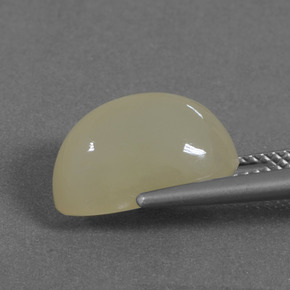 5.86캐럿 천연 미디엄 옐로우 월장석, 타원형 컷, 투명한