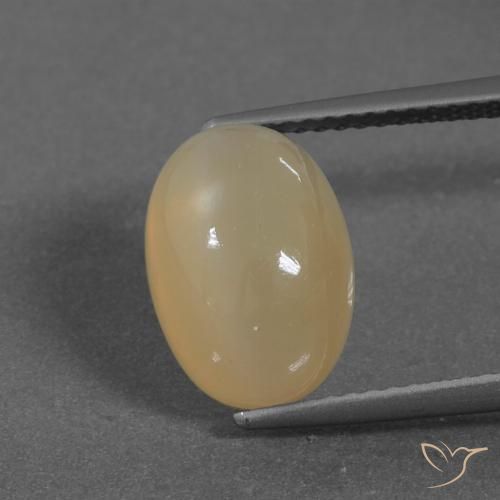5.46ct 자연스러운 라이트 피치 골든 월장석, 타원형, 투명한