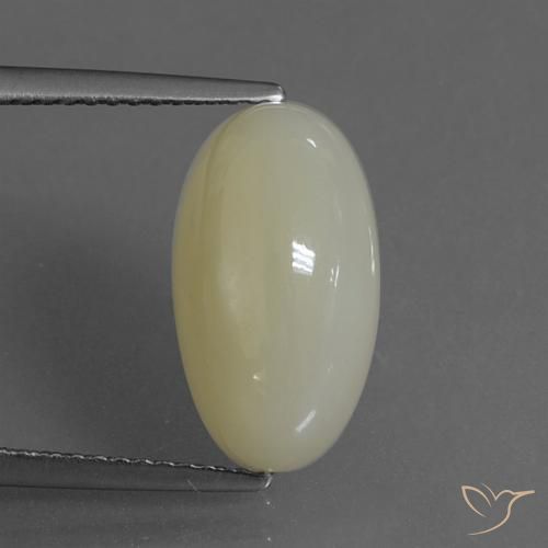 6.36ct 자연스러운 칙칙한 황록색 월장석, 타원형, 투명한