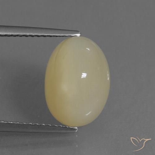 6.34ct 자연스러운 라이트 커피 브라운 월장석, 타원형, 투명한