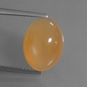 6.14캐럿 천연 허니 오렌지 문스톤, 타원형 컷, 13.6×10.2 mm, 투명한