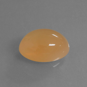 6.14캐럿 천연 허니 오렌지 문스톤, 타원형 컷, 13.6×10.2 mm, 투명한