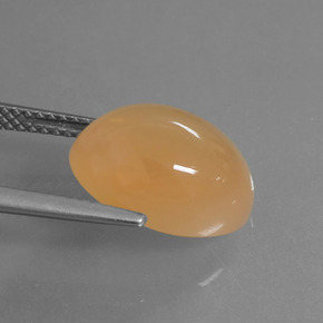 6.14캐럿 천연 허니 오렌지 문스톤, 타원형 컷, 13.6×10.2 mm, 투명한