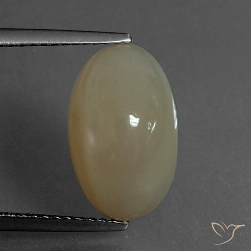 6.53ct 자연스러운 페일 브라운 월장석, 타원형, 투명한