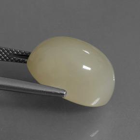 12.17캐럿 천연 크림 월장석, 타원형 컷, 투명한