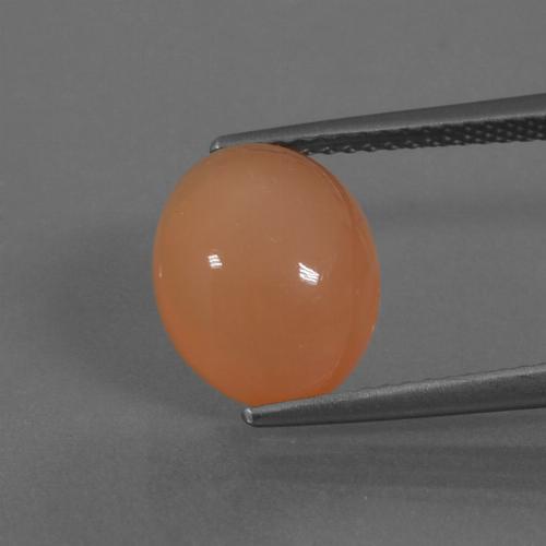 4.51캐럿 천연 라이트 오렌지 월장석, 타원형 컷, 투명한