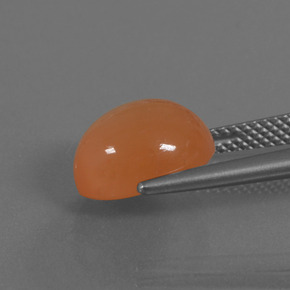 4.51캐럿 천연 라이트 오렌지 월장석, 타원형 컷, 투명한