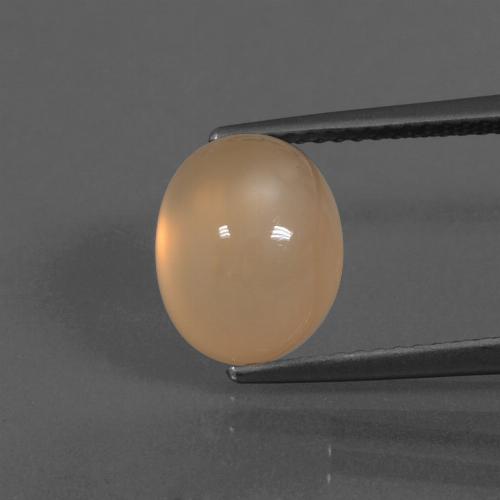 4.67캐럿 천연 미디엄 라이트 오렌지 문스톤, 타원형 컷, 10.2×8.2 mm, 투명한
