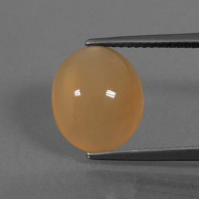 4.60캐럿 천연 미디엄 라이트 오렌지 월장석, 타원형 컷, 투명한