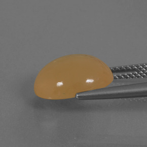 4.60캐럿 천연 미디엄 라이트 오렌지 월장석, 타원형 컷, 투명한