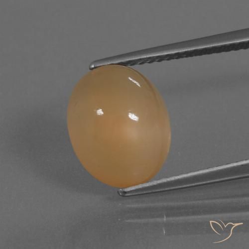 4.12ct 자연스러운 멜론 오렌지 월장석, 타원형, 투명한