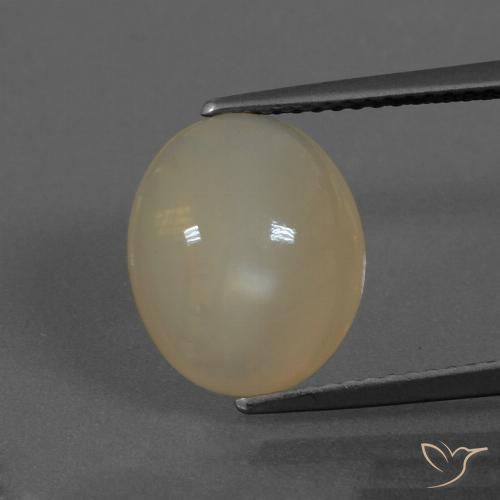 4.25ct 자연스러운 페일 브라운 월장석, 타원형, 투명한