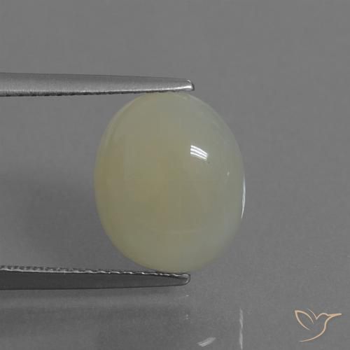 4.28ct 자연스러운 녹황색 월장석, 타원형, 투명한