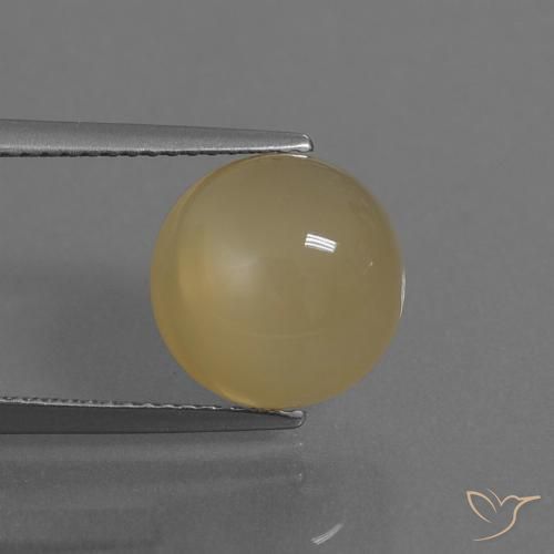 5.13ct 자연스러운 라이트 커피 브라운 월장석, 둥근, 투명한