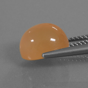 4.11캐럿 천연 멜론 오렌지 월장석, 타원형 컷, 투명한