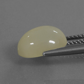 4.11캐럿 천연 미디엄 옐로우 월장석, 타원형 컷, 투명한