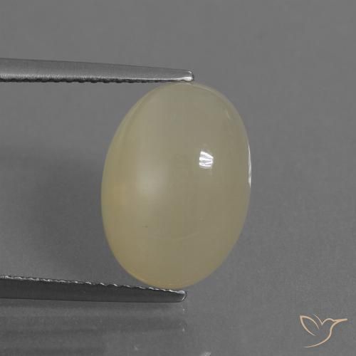 6.91ct 자연스러운 크림 월장석, 타원형, 투명한