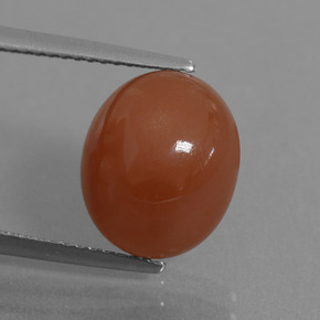 6.02캐럿 천연 미디엄 레드 문스톤, 타원형 컷, 12.1×10.1 mm, 투명한
