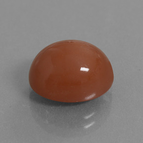 6.02캐럿 천연 미디엄 레드 문스톤, 타원형 컷, 12.1×10.1 mm, 투명한