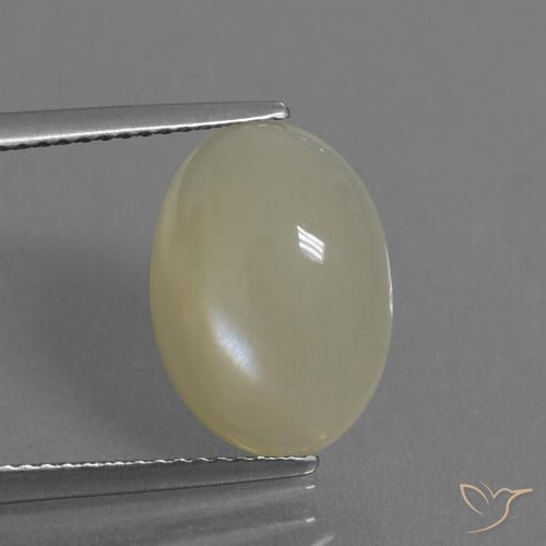 4.67ct 자연스러운 연노랑 월장석, 타원형, 투명한