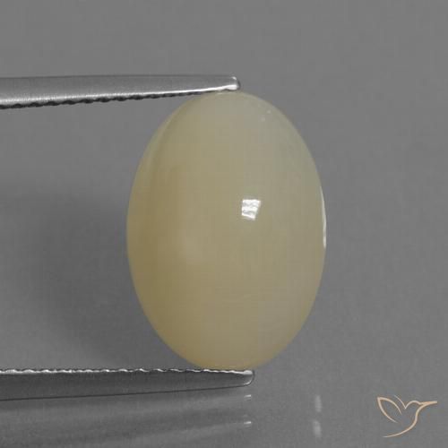 5.89ct 자연스러운 페일 브라운 월장석, 타원형, 투명한