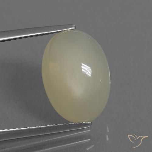 5.67ct 자연스러운 연노랑 월장석, 타원형, 투명한