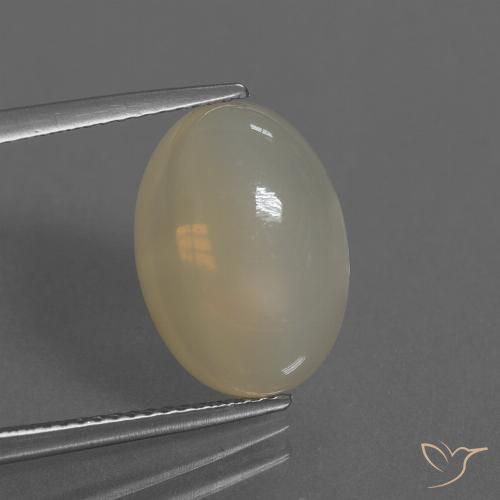 7.08ct 자연스러운 연한 갈색 월장석, 타원형, 투명한