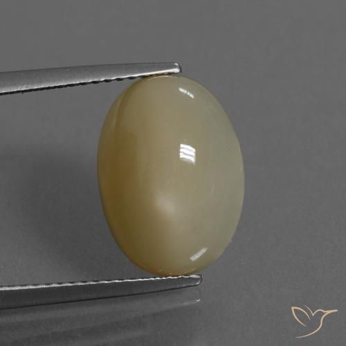 6.43ct 자연스러운 라이트 옐로우 브라운 월장석, 타원형, 투명한