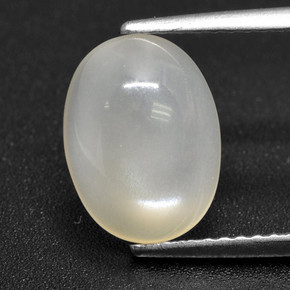 2.78캐럿 천연 오프 화이트 문스톤, 타원형 컷, 10.9×8.1 mm, 투명한