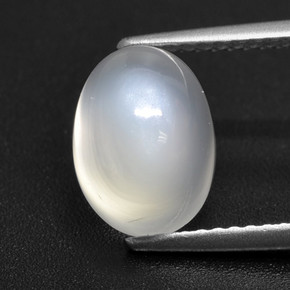 3.23캐럿 천연 반투명 흰색 문스톤, 타원형 컷, 10×7.3 mm, 투명한
