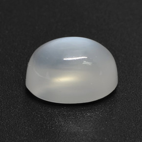 3.23캐럿 천연 반투명 흰색 문스톤, 타원형 컷, 10×7.3 mm, 투명한