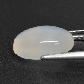 3.32캐럿 천연 반투명 흰색 문스톤, 타원형 컷, 11.4×8.5 mm, 투명한