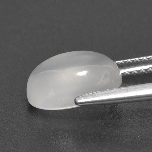 3.09캐럿 천연 반투명 흰색 문스톤, 타원형 컷, 10.3×8.3 mm, 투명한