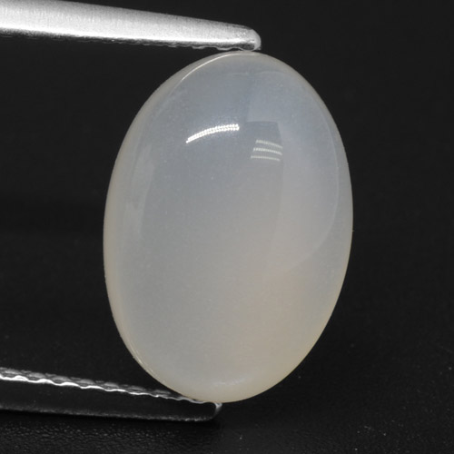 3.76캐럿 천연 반투명 흰색 문스톤, 타원형 컷, 11.9×8.4 mm, 투명한