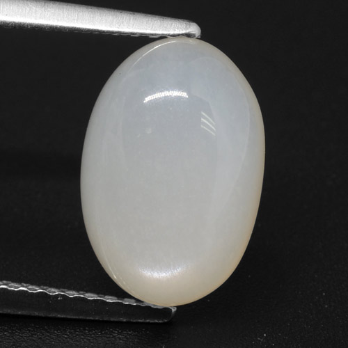 3.82캐럿 천연 반투명 흰색 문스톤, 타원형 컷, 12×8.1 mm, 투명한