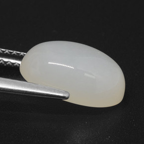 3.82캐럿 천연 반투명 흰색 문스톤, 타원형 컷, 12×8.1 mm, 투명한