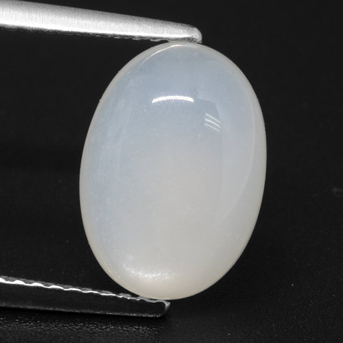 3.62캐럿 천연 반투명 흰색 문스톤, 타원형 컷, 11.7×8.4 mm, 투명한