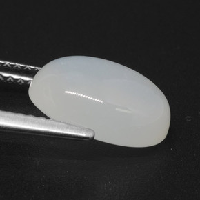 3.62캐럿 천연 반투명 흰색 문스톤, 타원형 컷, 11.7×8.4 mm, 투명한
