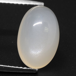 4.94캐럿 천연 반투명 흰색 문스톤, 타원형 컷, 12.9×8.3 mm, 투명한