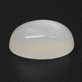 4.94캐럿 천연 반투명 흰색 문스톤, 타원형 컷, 12.9×8.3 mm, 투명한