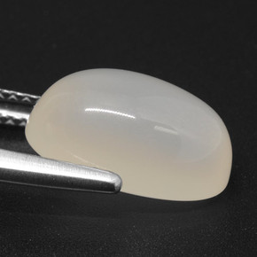 4.94캐럿 천연 반투명 흰색 문스톤, 타원형 컷, 12.9×8.3 mm, 투명한
