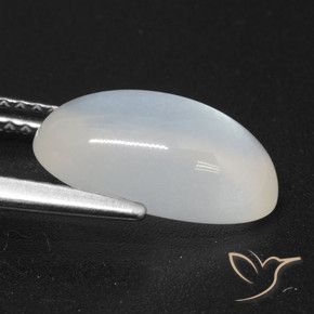 3.24캐럿 천연 반투명 흰색 월장석, 타원형 컷, 투명한