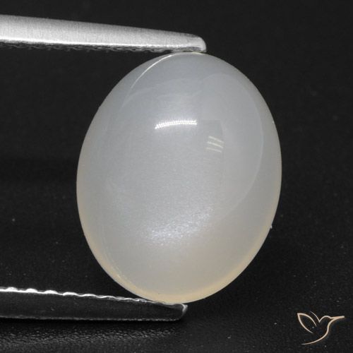 3.76ct 자연스러운 반투명 흰색 월장석, 타원형, 투명한