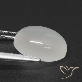 4.02캐럿 천연 반투명 흰색 문스톤, 타원형 컷, 11.2×9 mm, 투명한