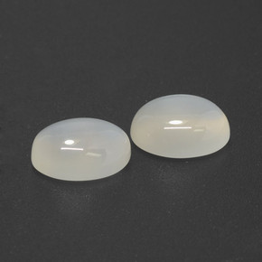 5.71캐럿 천연 반투명 흰색 월장석 보석, 타원형 컷, 투명한