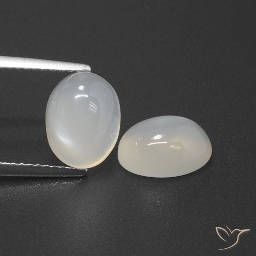 5.12캐럿 천연 반투명 흰색 문스톤 보석, 타원형 컷, 10×7.7 mm, 투명한